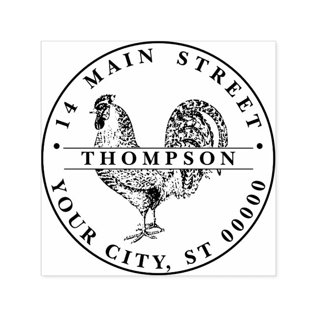 Tupp Teckning-litografi #2 Namn Returadress Självfärgande Stämpel (Design)