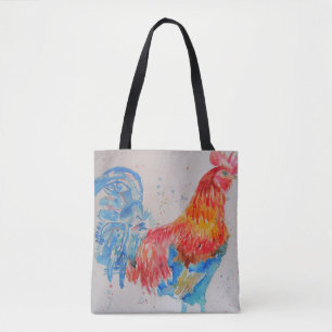 Tupp Tote Bag, vacker röd vattenfärg Tygkasse