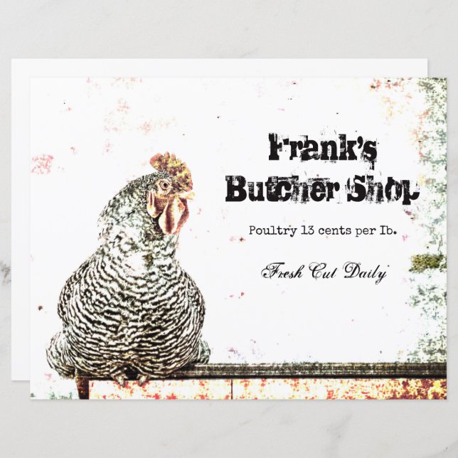 Tupp Vintage Gård Antik Vit Textur Landsbygd (Fram/baksida)