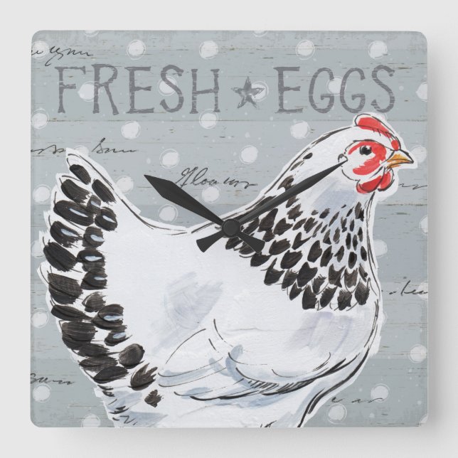 Tuppappell II Fyrkantig Klocka (Framsida)