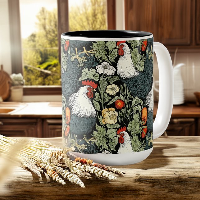Tuppar i Grönten Garden William Morris Stil Kaffemugg (Skapare uppladdad)