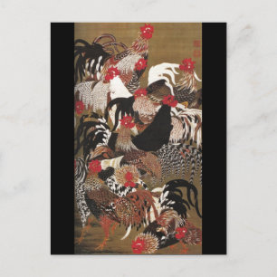 Tuppar Jakuchu japansk Fine Art Vykort