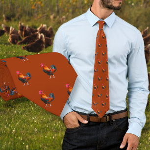 Tuppar Mönster Rust Orange Neck Tie Slips