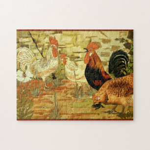 Tuppar och höns i Garden Puzzle Pussel