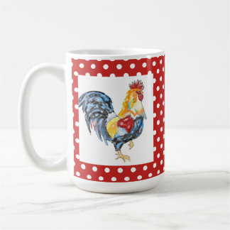 Tuppen och rött Polka-Pricker muggen Kaffemugg
