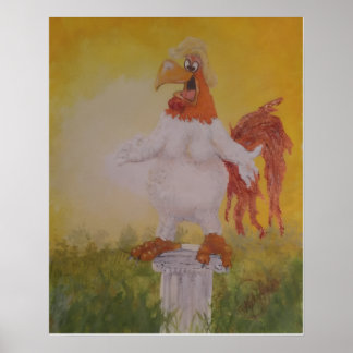 "Tuppen som trodde att han fick solen att gå upp" Poster