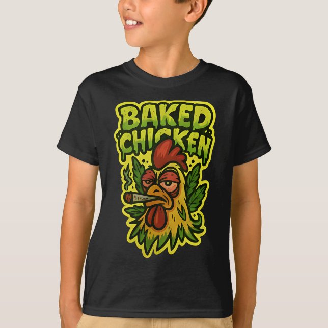 Tuppfågel röker gräs sten  t shirt (Framsida)