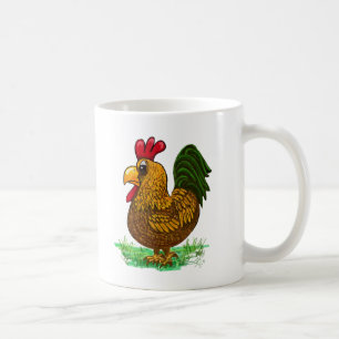 Tuppkaffekopp, mugg, höna, humor kaffemugg