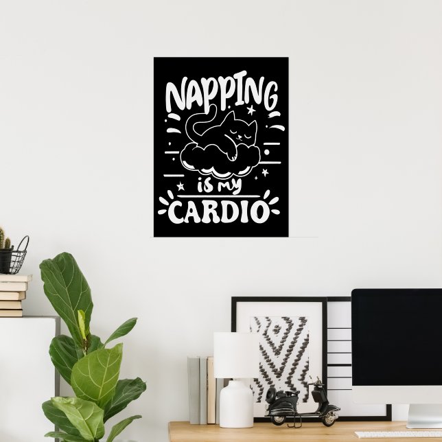 Tupplande är min kondition Enkel rolig kattdesign Poster (Hemmakontoret)