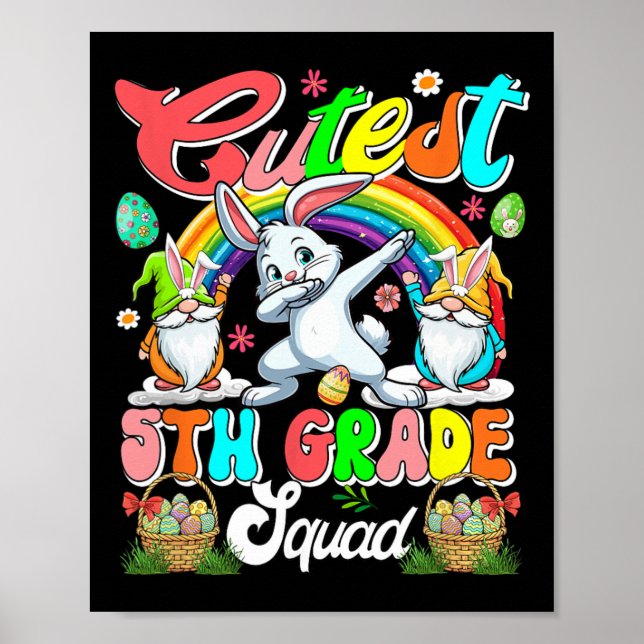 Tur 5:e klassens påsk dabbing gnomer kanin poster (Framsidan)