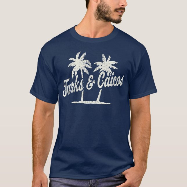 Tur And Caicos 70S Palmrees boy T Shirt (Framsida)