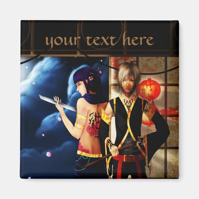 Tur animerad fantasi-pojkar nattslayers magnet (Framsidan)