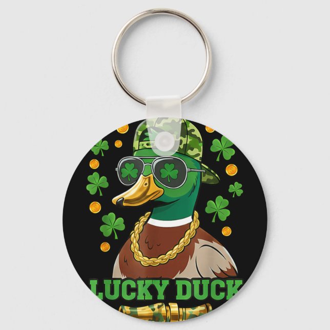 Tur anka st patricks dag gräsand jägare män nyckelring (Framsida)