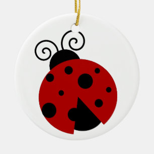 Tur är en Ladybug Cute-Tecknad Julgransprydnad Keramik