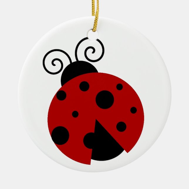 Tur är en Ladybug Cute-Tecknad Julgransprydnad Keramik (Framsidan)