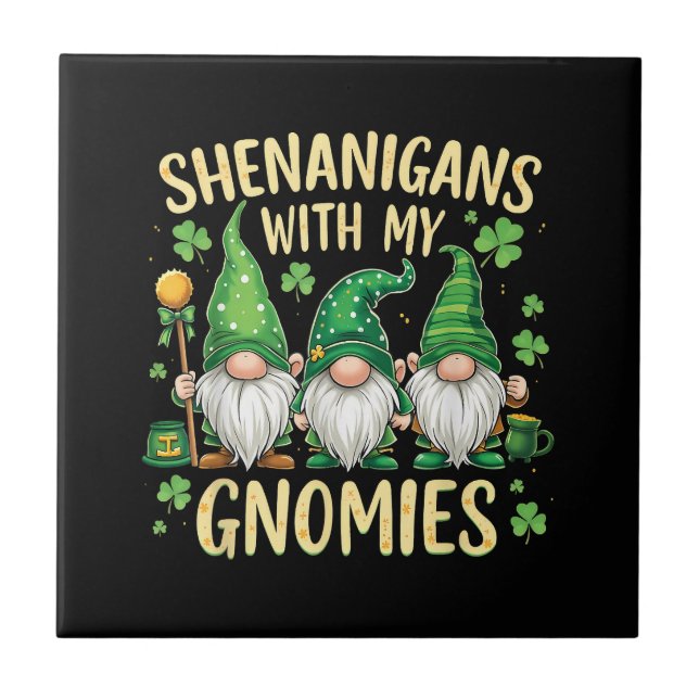 Tur att det är St. Patrick's Day - lycklig Shamroc Kakelplatta (Framsidan)