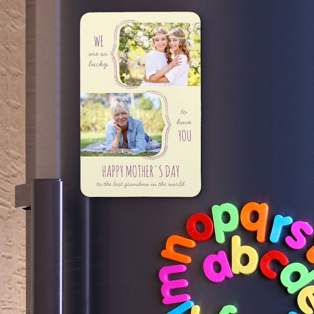 Tur att ha dig Grandma 2 Photo Mors dag Magnet (Skapare uppladdad)