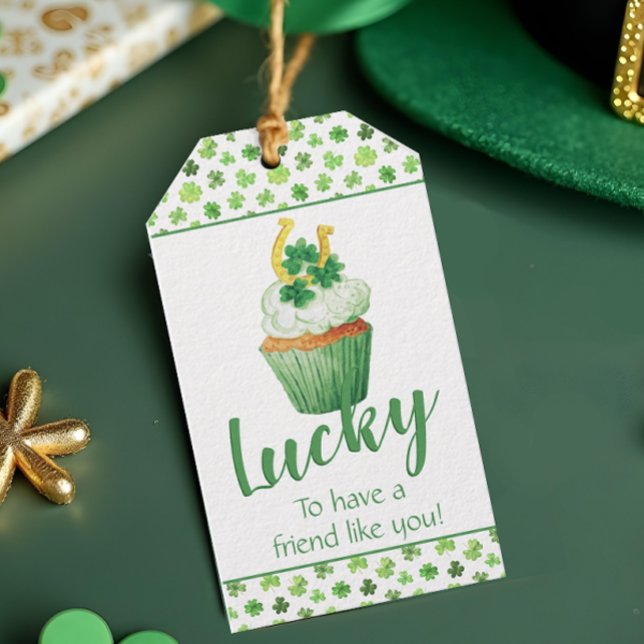 Tur att ha en vän som du St Patrick Day Presentetikett (Lucky to have a friend like you gift tag)