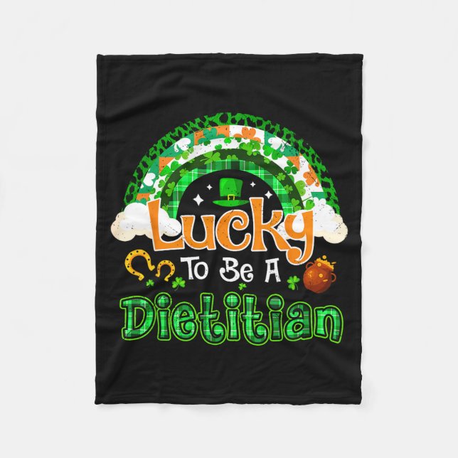 Tur att vara dietist shamrock regnbåge st patricks fleecefilt (Framsidan)