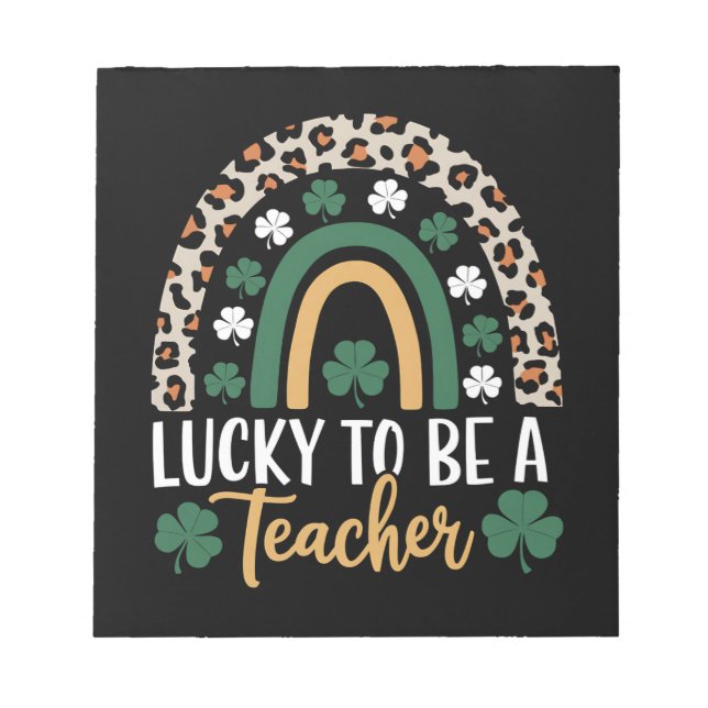 Tur att vara en lärare regnbåge St Patrick's Day Anteckningsblock (Framsida)