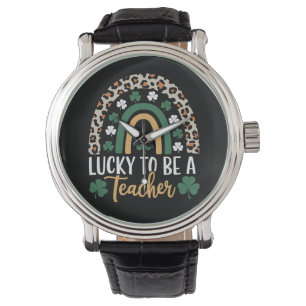 Tur att vara en lärare regnbåge St Patrick's Day Armbandsur