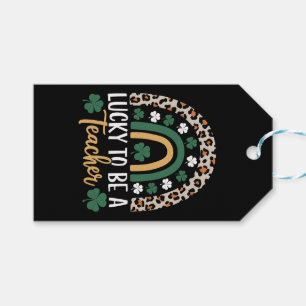 Tur att vara en lärare regnbåge St Patrick's Day Presentetikett