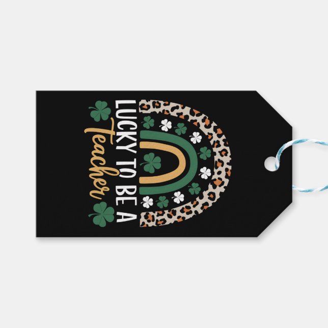 Tur att vara en lärare regnbåge St Patrick's Day Presentetikett (Framsidan (Horisontell))