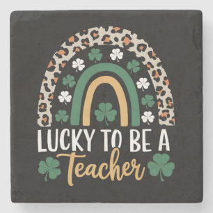 Tur att vara en lärare regnbåge St Patrick's Day Stenunderlägg