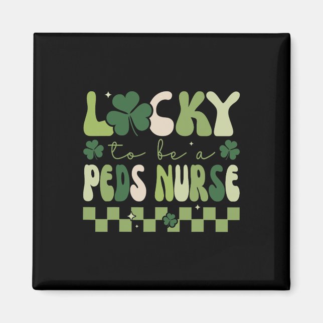 Tur att vara en Peds Nurse Groovy Retro St Patrick Magnet (Framsidan)