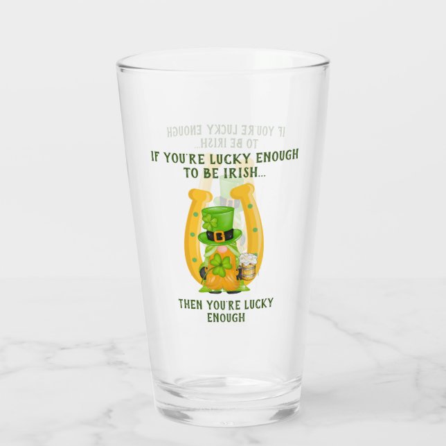 Tur att vara Irish Horseshoe Gnome Glaskopp (Baksida)