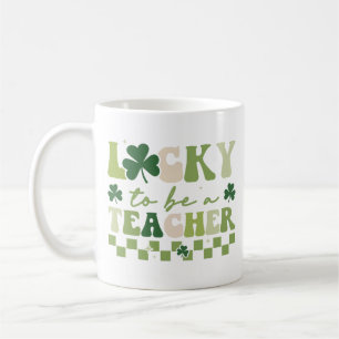 Tur att vara lärare Groovy Retro St patrick's day Kaffemugg