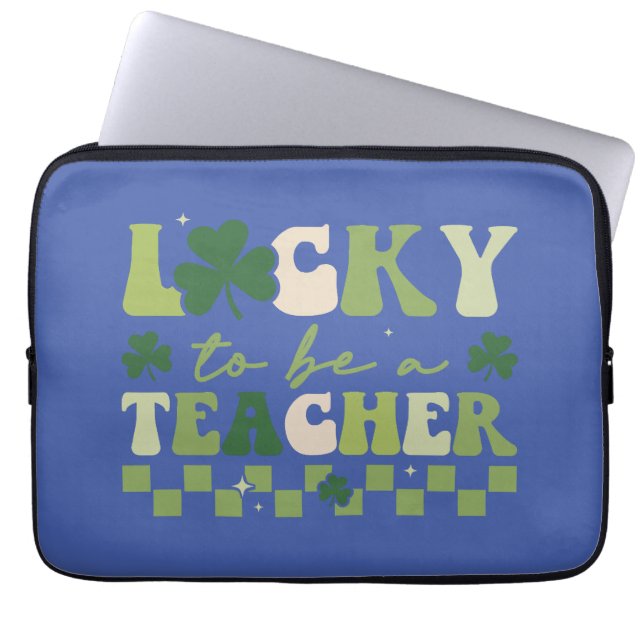 Tur att vara lärare Groovy Retro St patrick's day Laptop Fodral (Framsidan)