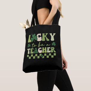 Tur att vara lärare Groovy Retro St patrick's day Tygkasse