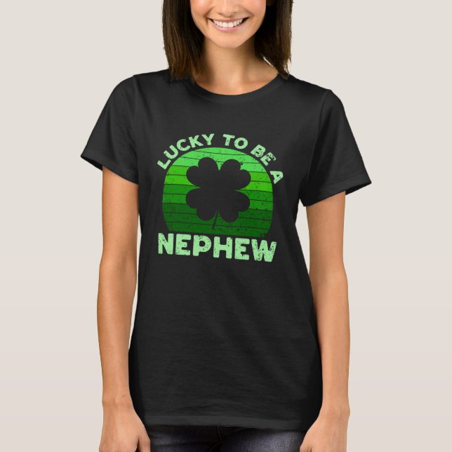 Tur att vara Nephew Leprechaun Shamrock St Patrick T Shirt (Framsida)