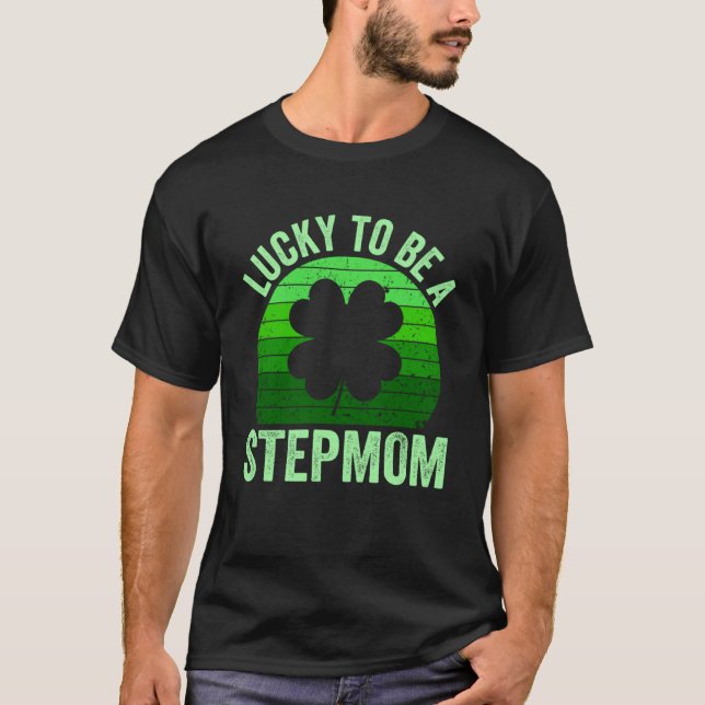Tur att vara Stepmamma Leprechaun Shamrock St Patr T Shirt (Framsida)
