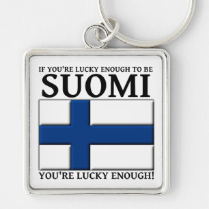 Tur att vara Suomi-nyckelring Fyrkantig Silverfärgad Nyckelring