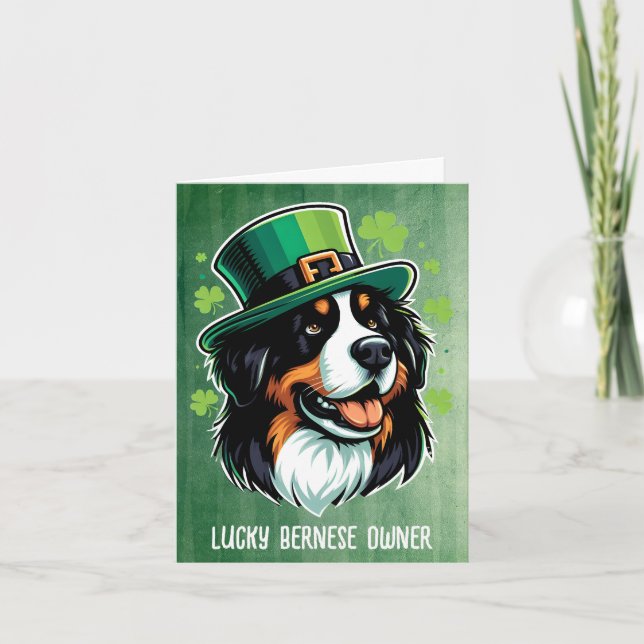 Tur Bernare Hundägare Glad St Patricks Day Helgkort (Framsida)