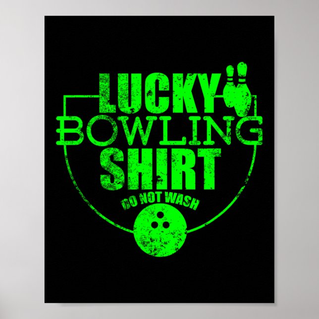 Tur bowlingtröja Tvätta inte Roligt citat för Bo Poster (Framsidan)