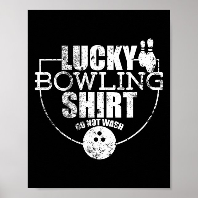 Tur bowlingtröja Tvätta inte Roligt citat för Bo Poster (Framsidan)