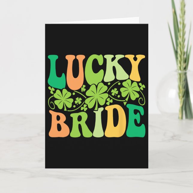 Tur Brud Groom Par Matchande Bröllop St Patr Kort (Framsida)