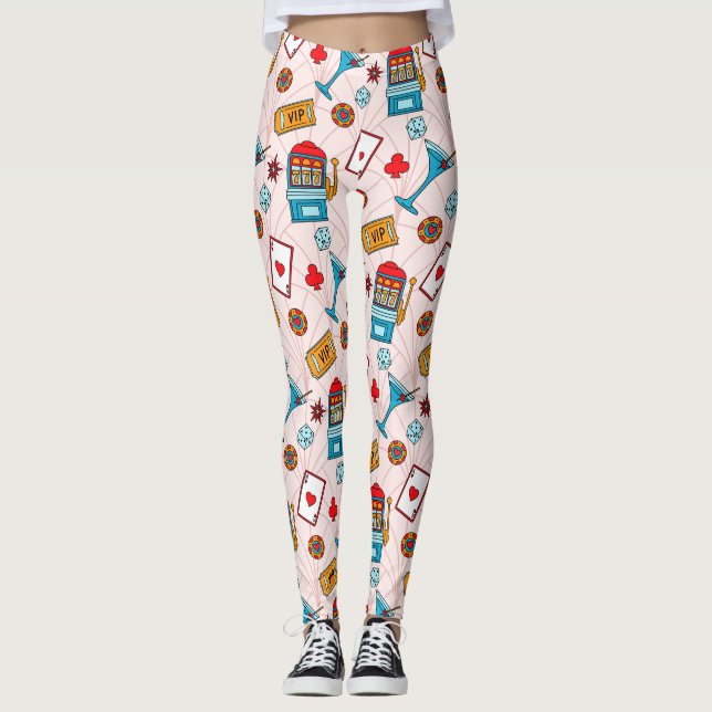 Tur Casinonatt Mönster Leggings (Framsida)