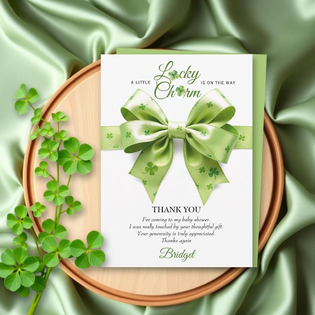 Tur charm bue St. Patrick's Day baby shower Tack Kort (Skapare uppladdad)