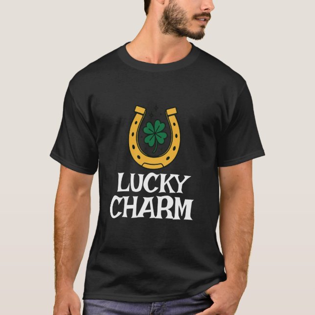 Tur charm Hästsko Klöver St Patricks Day Irländsk T Shirt (Framsida)