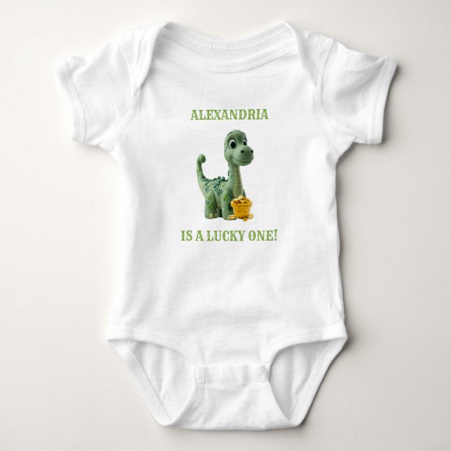 Tur Din St Patricks Dag Dinosaur Kostym T Shirt (Framsida)