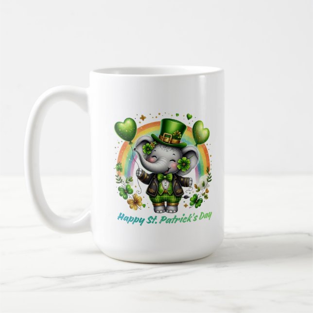 Tur elefant regnbåge charm kaffemugg (Vänster)
