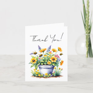 Tur enkelt tack för vattenfärgen Bas och blommor Kort