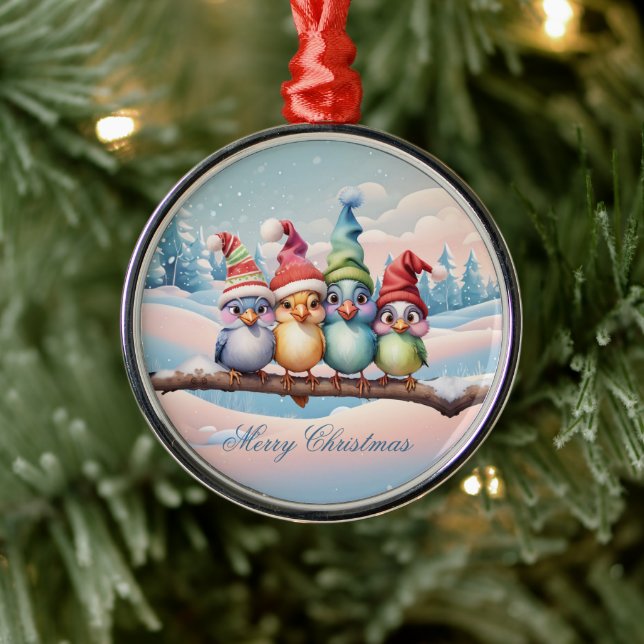 Tur fantasi med julhattar. julgransprydnad metall (Träd)