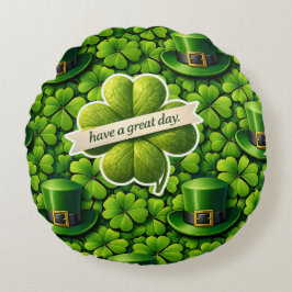 Tur för bladklöver Saint Patrick's Day Patricks Rund Kudde
