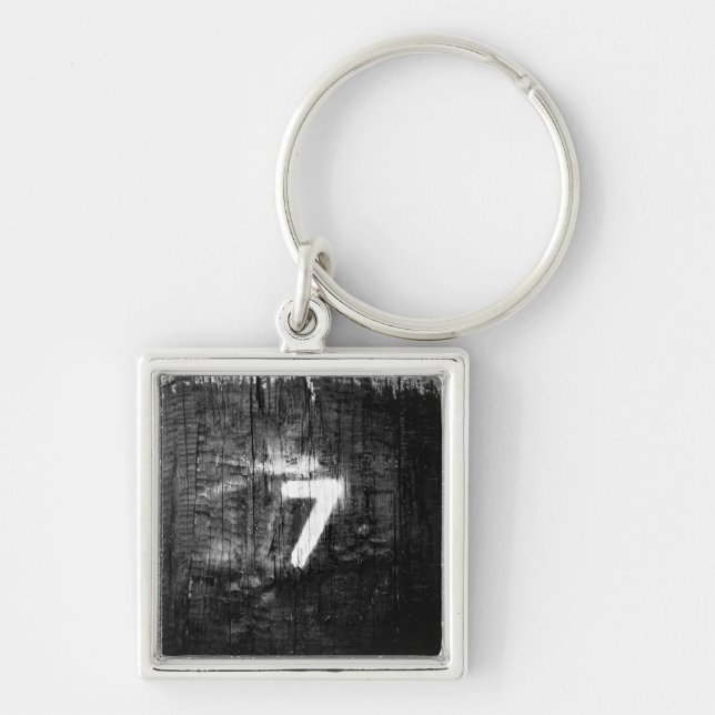 tur för summa fyrkantig silverfärgad nyckelring (Framsidan)