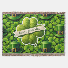 Tur fyrlövare St. Patricks dag Patrick Filt